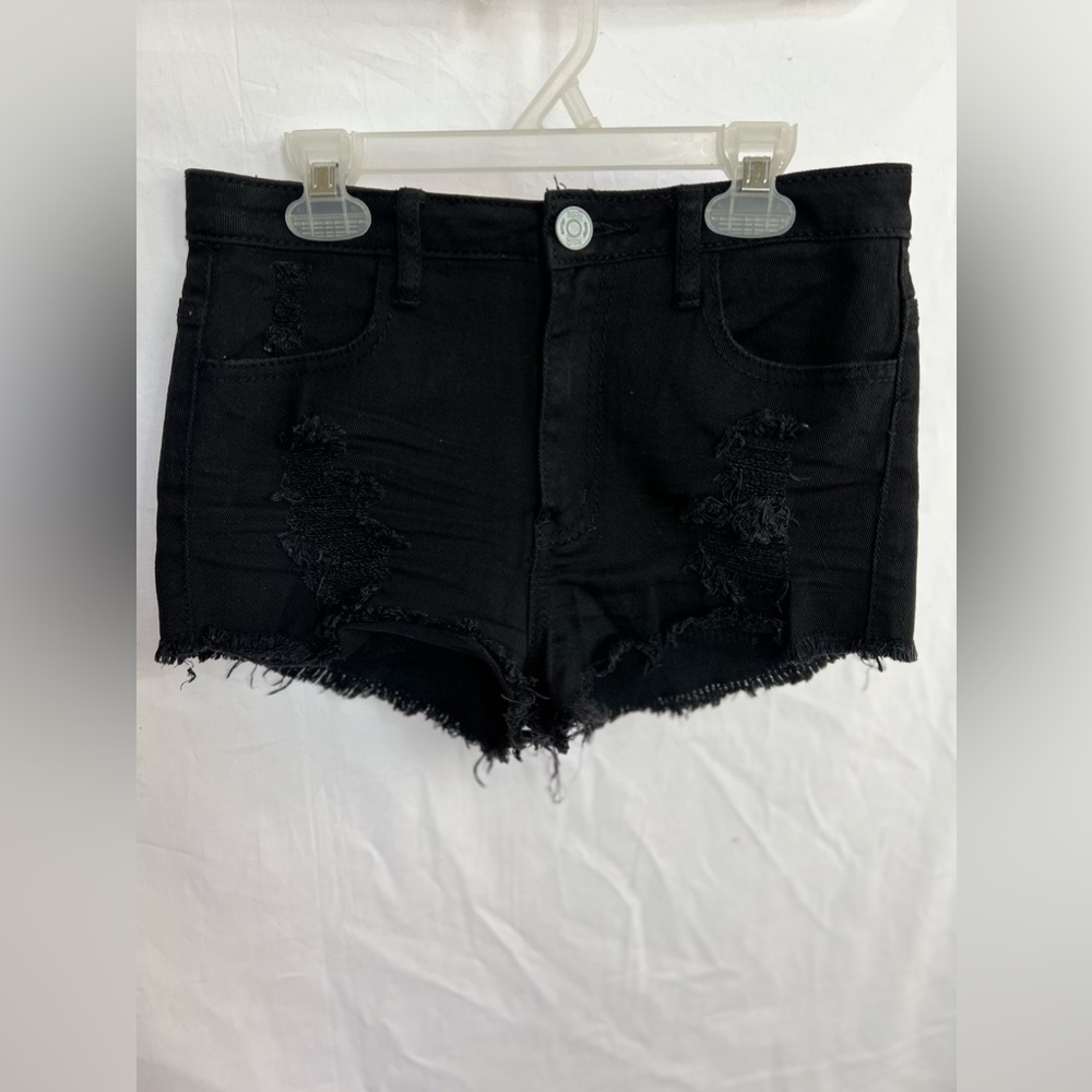 RSQ Black Ripped Jean Shorts